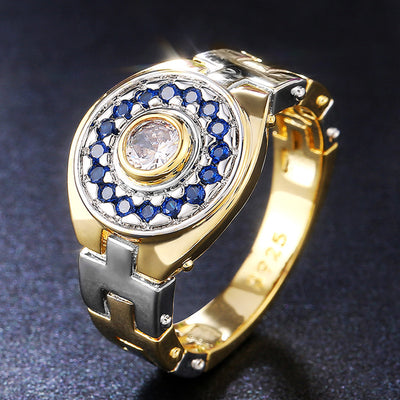 Anillo para Hombre con Diamante de Circonio y Correa
