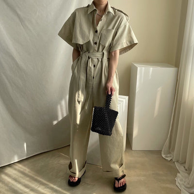 Jumpsuit de Trabajo Elegante con Cintura Ajustable y Múltiples Bolsillos - Image 13