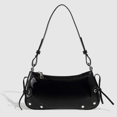 Bolso Bandolera Cuadrado Pequeño con Doble Moño - Diseño Minimalista Liso - Image 3