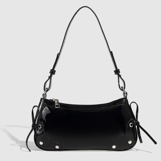 Bolso Bandolera Cuadrado Pequeño con Doble Moño - Diseño Minimalista Liso - Image 3