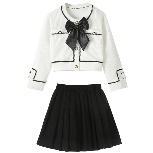 Conjunto de Dos Piezas con Falda Plisada de Textura Waffle para Niñas - Image 5