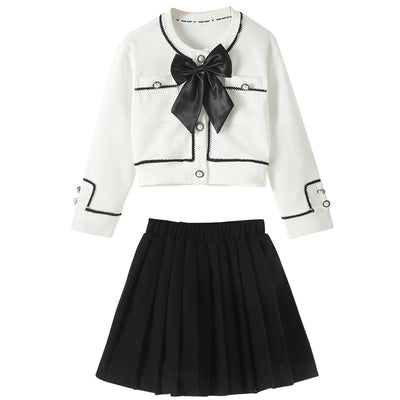 Conjunto de Dos Piezas con Falda Plisada de Textura Waffle para Niñas - Image 5