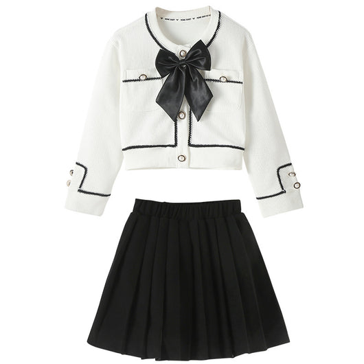 Conjunto de Dos Piezas con Falda Plisada de Textura Waffle para Niñas - Image 5