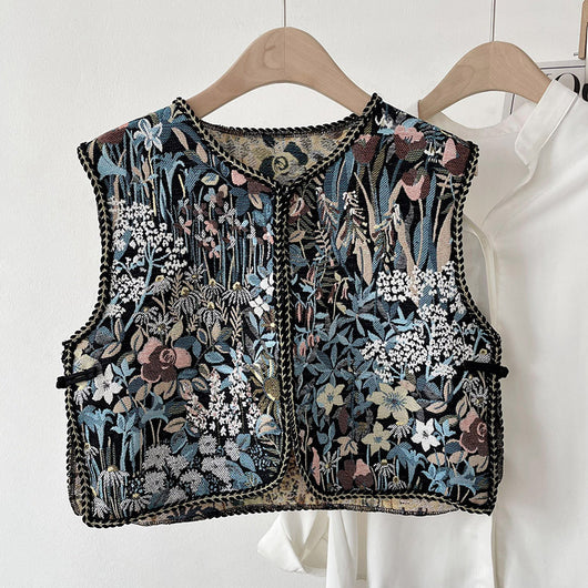 Chaleco Étnico Retro Bordado para Mujer - Abrigo Ligero de Verano - Image 3