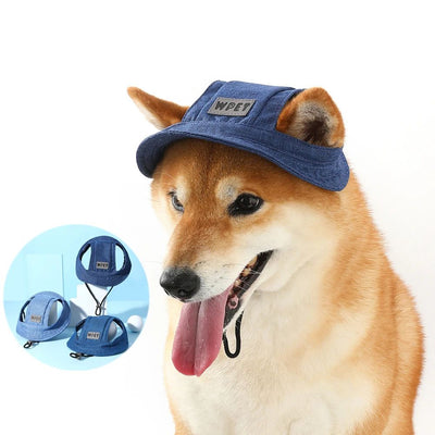Gorra de Verano Ajustable para Perros Pequeños y Medianos con Agujeros para Orejas