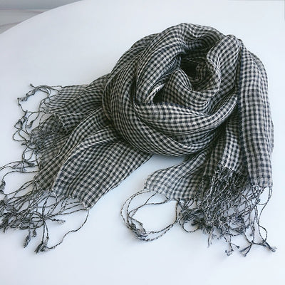 Bufanda Artística de Algodón y Lino para Mujer - Chal Largo Versátil Cuatro Estaciones - Image 13