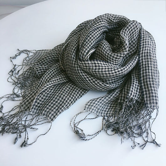 Bufanda Artística de Algodón y Lino para Mujer - Chal Largo Versátil Cuatro Estaciones - Image 13