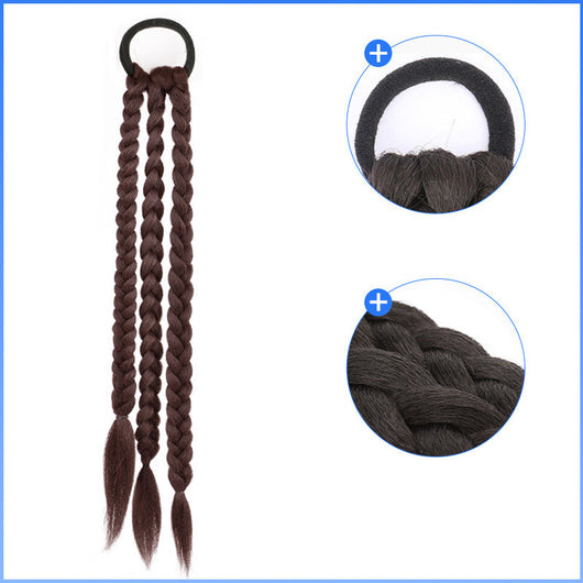 Peluca de Trenzas Box Braids con Coleta y Anillo de Cabello - Image 23