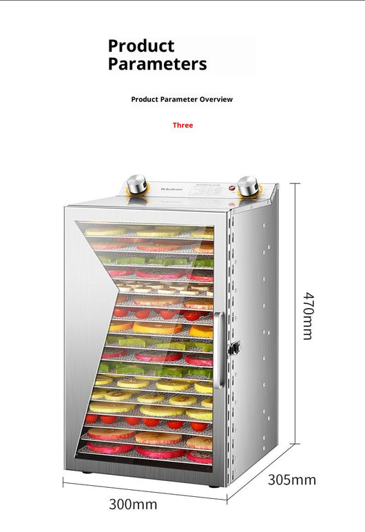 Deshidratador de Alimentos 6 Bandejas Acero Inoxidable - Uso Doméstico y Comercial - Image 8