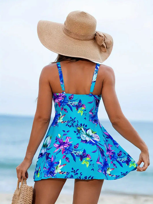 Bikini Estampado Reductor de Cintura con Falda Dos Piezas - Image 7