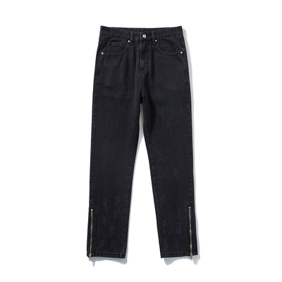 Jeans Rectos Holgados Estilo Hong Kong con Diseño de Cierre - Image 6