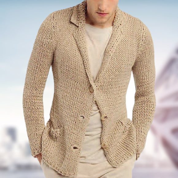Cardigan Gola Alta Elegante - Suéter Manga Longa