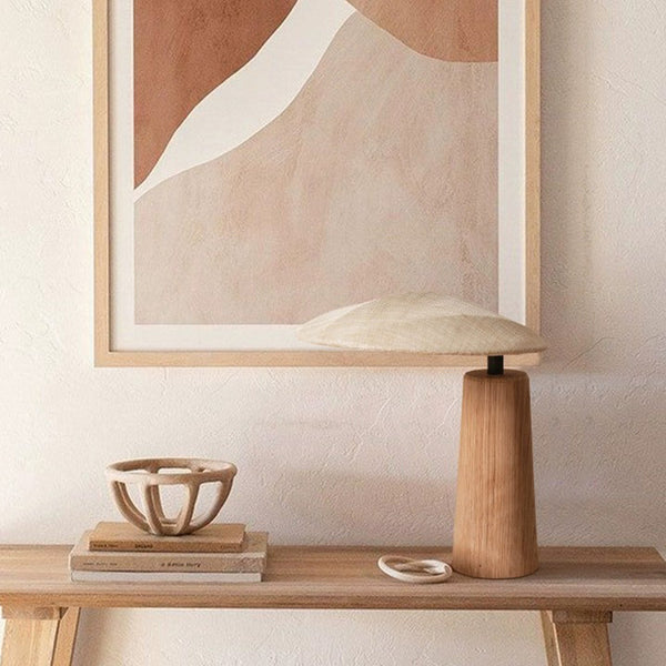 Lámpara de Escritorio Minimalista en Madera Maciza - Estilo Japonés para Dormitorio