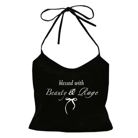 Top Halter con Estampado de Moño y Tirantes Finos - Image 7