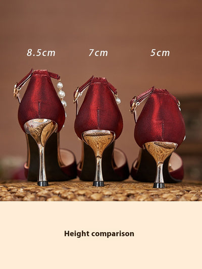 Sandalias de Perla con Tacón Stiletto para Mujer - Talla Pequeña - Image 6