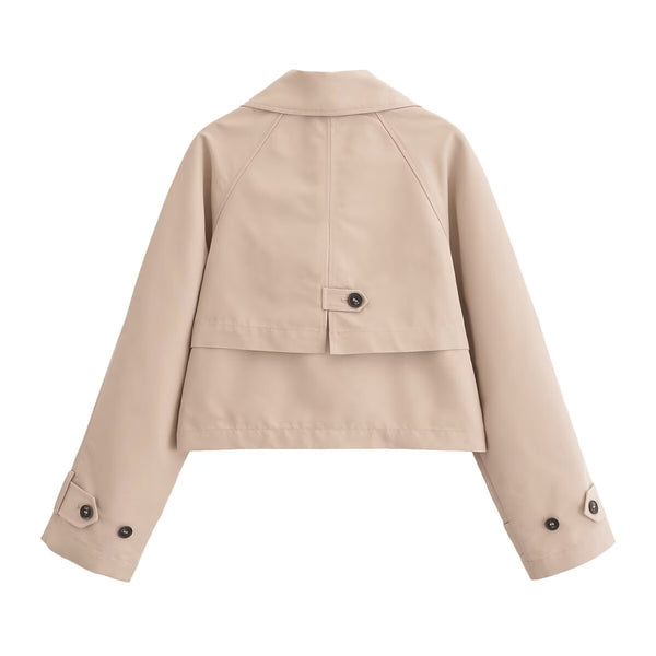 Gabardina Francesa Elegante para Mujer - Abrigo de Manga Larga Estilo Europeo