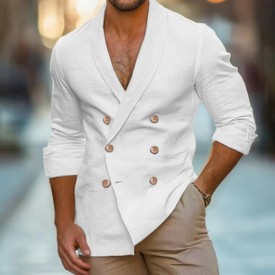 Cardigan Polo Manga Larga Tallas Grandes para Hombre