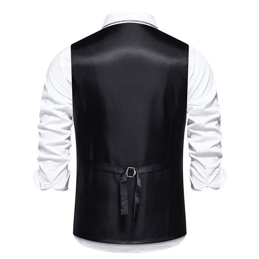 Chaleco Ejecutivo de Rayas Verticales Cruzado para Hombre - Image 12