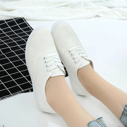 Zapatillas de Lona con Cordones Estilo Coreano Blancas para Estudiantes - Image 4