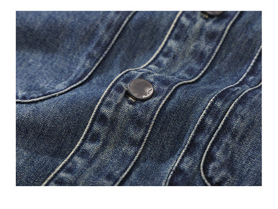Camisa Denim Retro de Manga Larga Estilo Casual Americano - Image 15