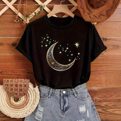 Blusa Corta para Mujer con Estampado de Luna