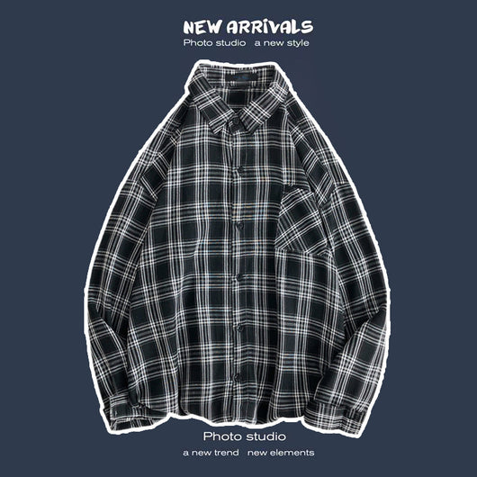 Abrigo Retro de Cuadros para Hombre - Estilo Suelto y Personalidad - Image 8