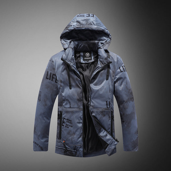 Chaqueta de Invierno para Hombre con Patrón de Terciopelo
