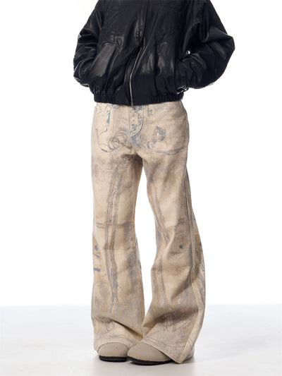 Jeans Retro con Impresión Láser 3D Efecto Vintage Desteñido - Image 8