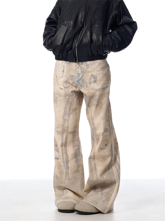 Jeans Retro con Impresión Láser 3D Efecto Vintage Desteñido - Image 8