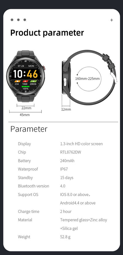 Reloj Inteligente W10 con Monitoreo de Temperatura y ECG - Image 14