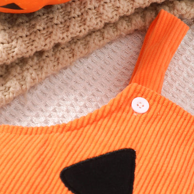 Pantalón Peto de Pana Halloween con Bordado Calabaza y Grimace para Bebé - Image 10