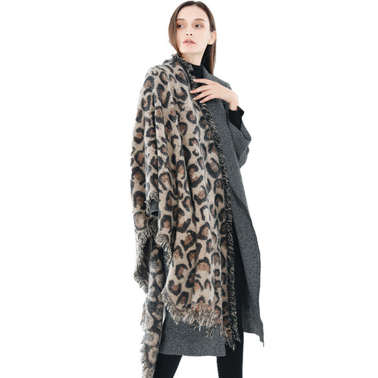 Bufanda de Cachemira Imitación con Estampado Animal Leopardo - Image 8
