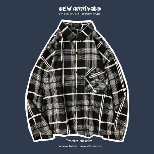 Abrigo Retro de Cuadros para Hombre - Estilo Suelto y Personalidad - Image 33