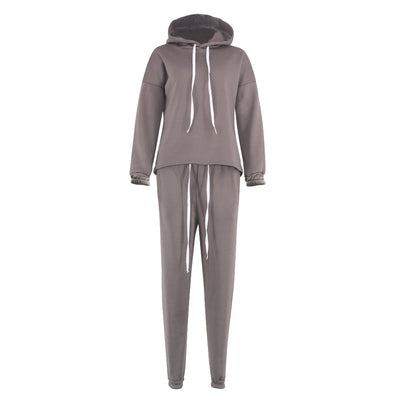 Conjunto Deportivo Mujer Sudadera Irregular con Capucha Dos Piezas - Image 9