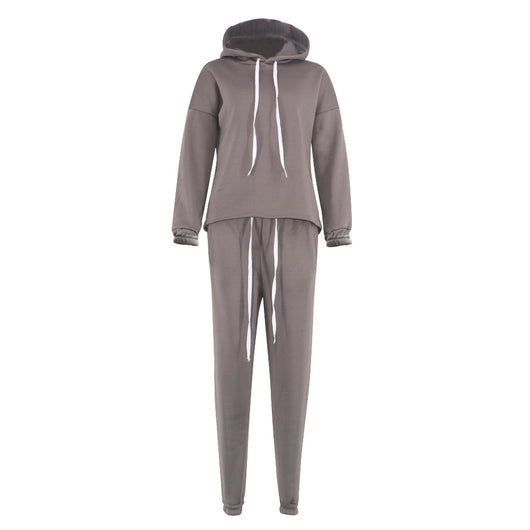 Conjunto Deportivo Mujer Sudadera Irregular con Capucha Dos Piezas - Image 9