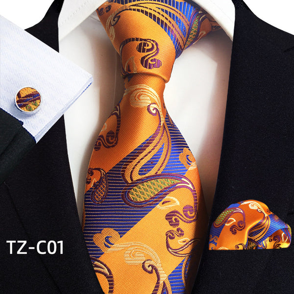 Traje de Tres Piezas Elegante para Hombre con Corbata, Pañuelo y Puños