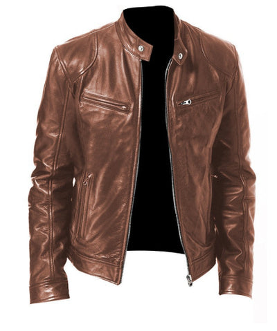Chaqueta Cardigan de Cuero PU con Cierre de Cremallera y Bolsillos - Image 9