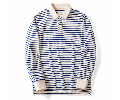 Camisa de Algodón a Rayas con Cuello Solapa para Hombre - Image 8