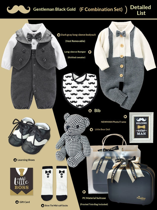 Conjunto Elegante Pequeño Caballero - Caja de Regalo Premium Negro y Oro - Image 9