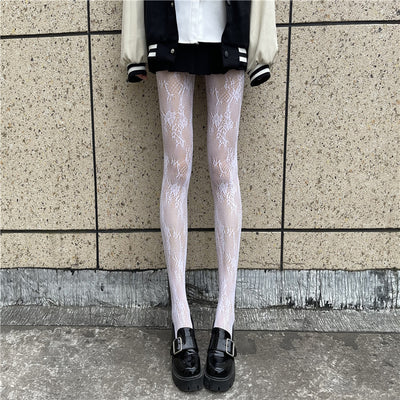 Medias de Malla Fina HANAFUJI - Pantyhose Sedoso Negro