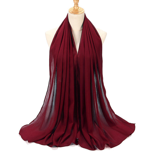 Pañuelo Chifón Plisado Transpirable para Mujer - Diseño Monocromo Elegante - Image 11