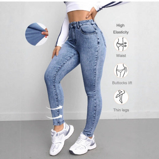 Leggings Deportivos Estampado Denim Falso