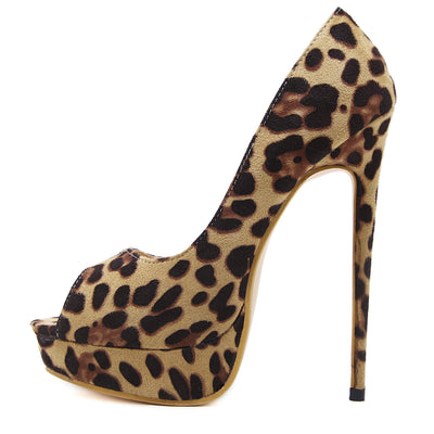 Tacones Altos Estampado Leopardo con Pico de Pez - Image 2