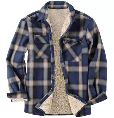 Chaqueta Camisa de Franela Térmica para Hombre - Abrigo Grueso Otoño Invierno - Image 9