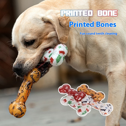 Juguete Masticable de Hueso con Sonido TPR para Mascotas