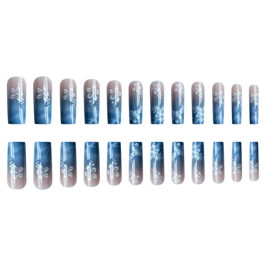 Stickers de Uñas Degradado Azul Marino Rectangular - Image 13