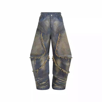 Jeans Desgastados Estilo Americano con Cortes - Image 5