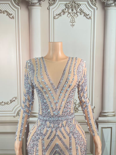 Body de Malla con Flecos y Cristales Brillantes - Image 4