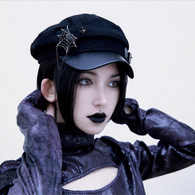 Gorro de Lana Tejido a Mano con Cadena Araña y Estampado Periódico - Image 5