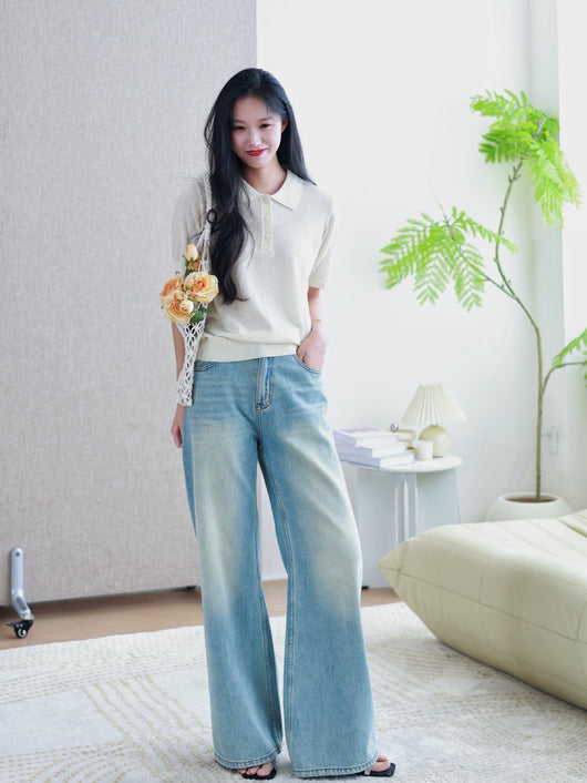 Jeans Rectos Holgados Efecto Vintage para Mujer - Image 14